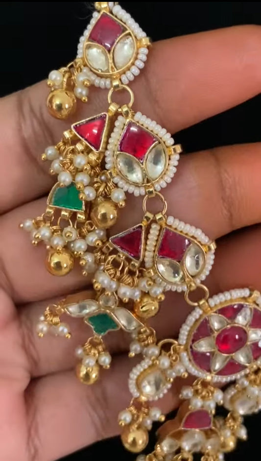 Ahamadabadi Kundan Necklace Set | Handmade jewelry | Indian jewelry in USA