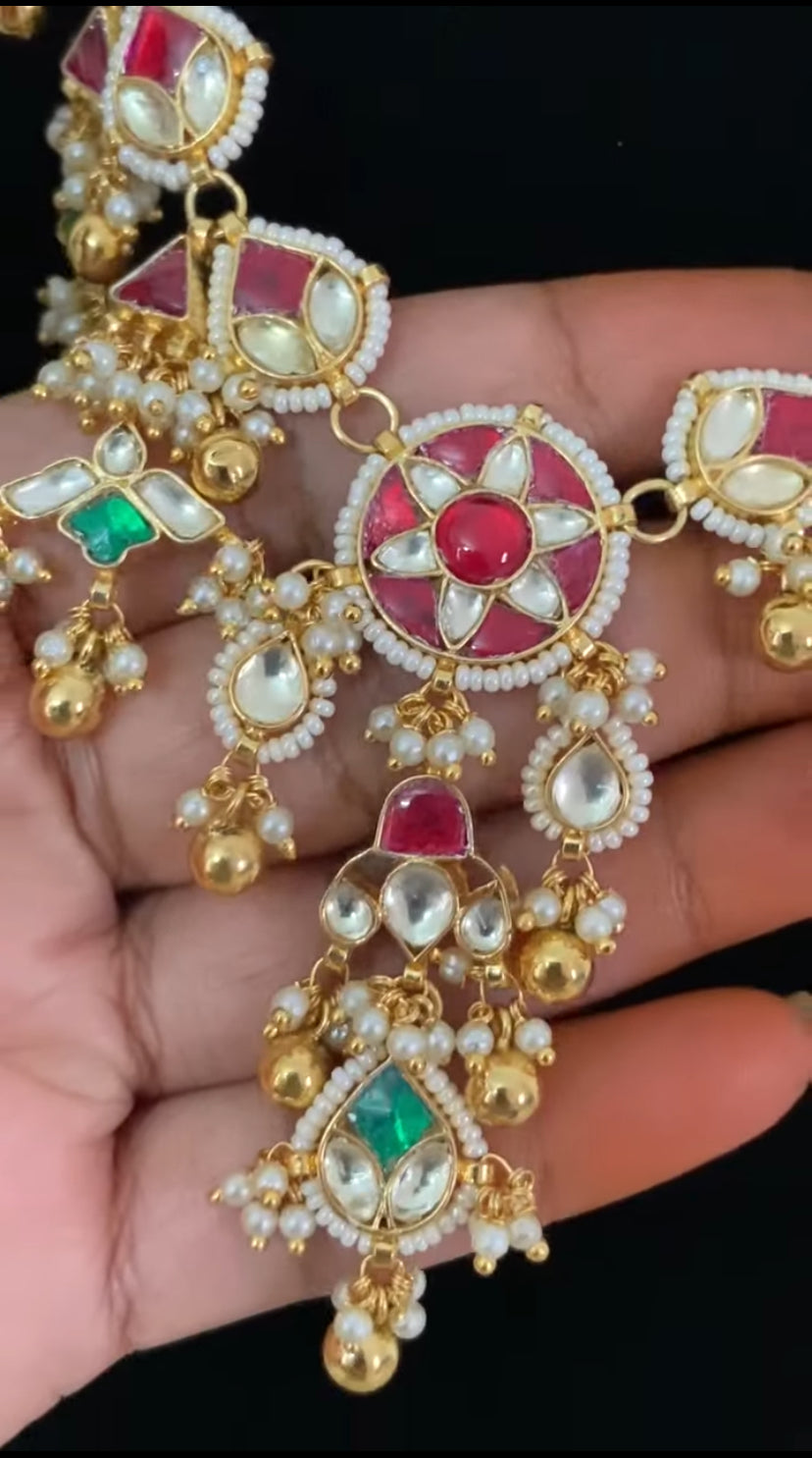 Ahamadabadi Kundan Necklace Set | Handmade jewelry | Indian jewelry in USA