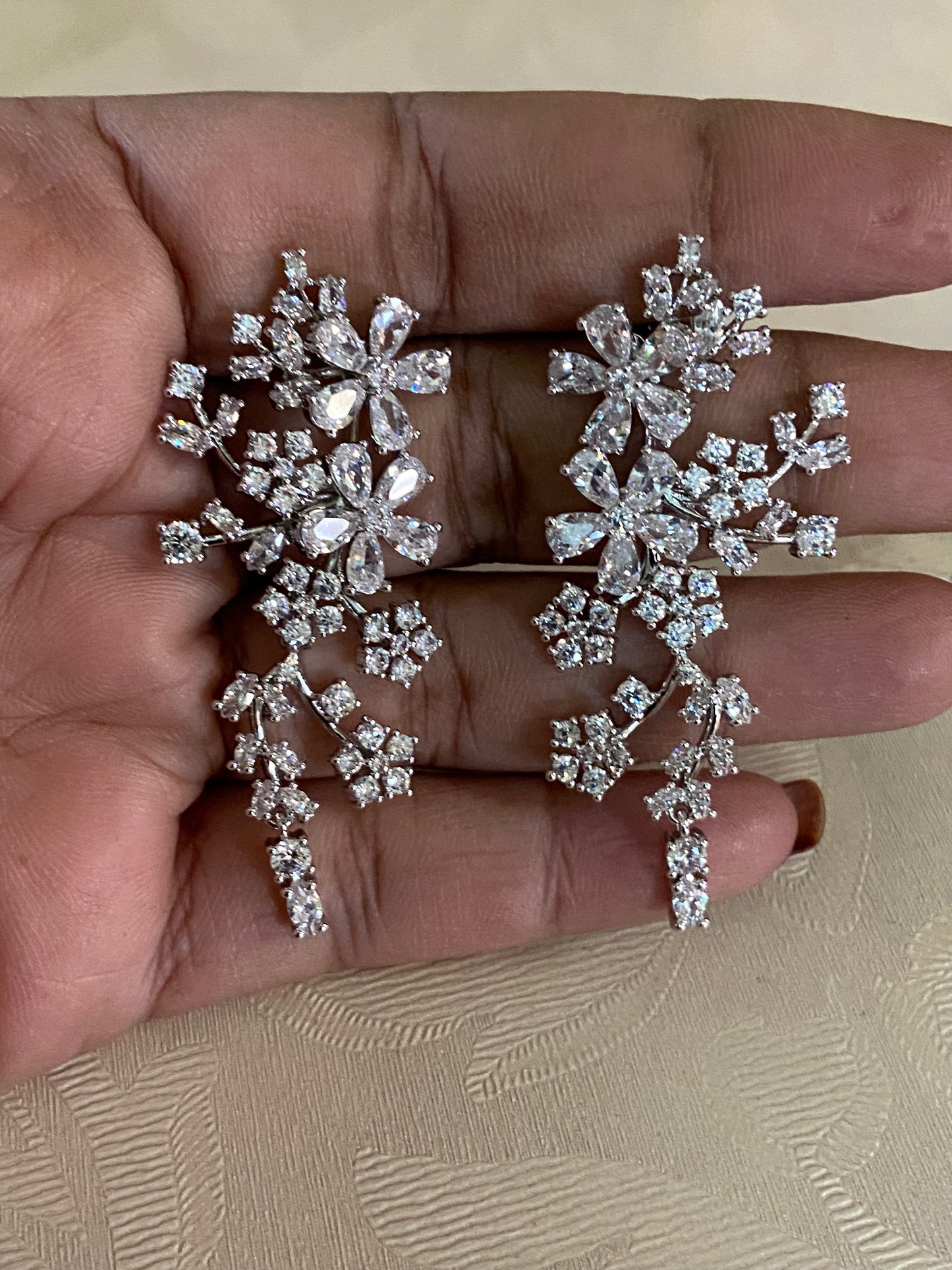 AD Floral Earrings | Party Wear Earrings | Gift Idea