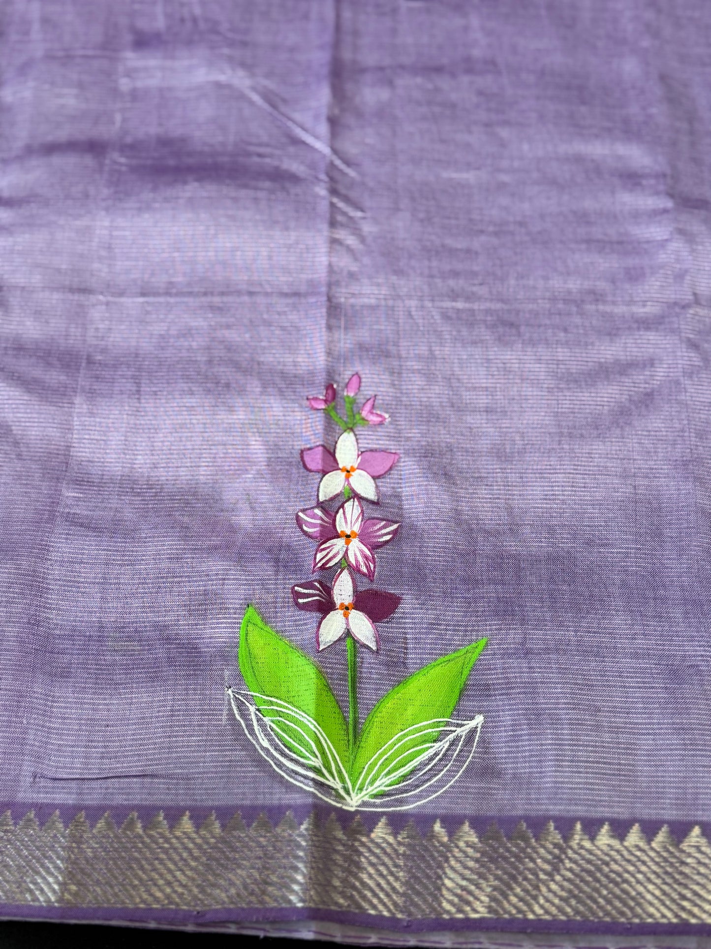 Hand Painted Mangalagiri Handloom Saree | Light Weight Saree