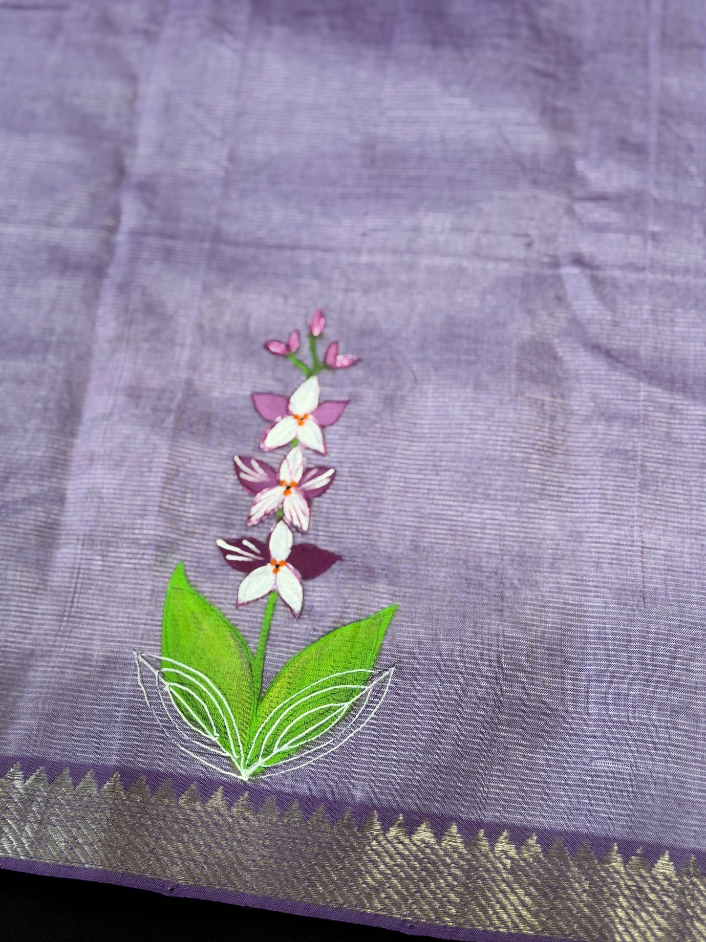 Hand Painted Mangalagiri Handloom Saree | Light Weight Saree