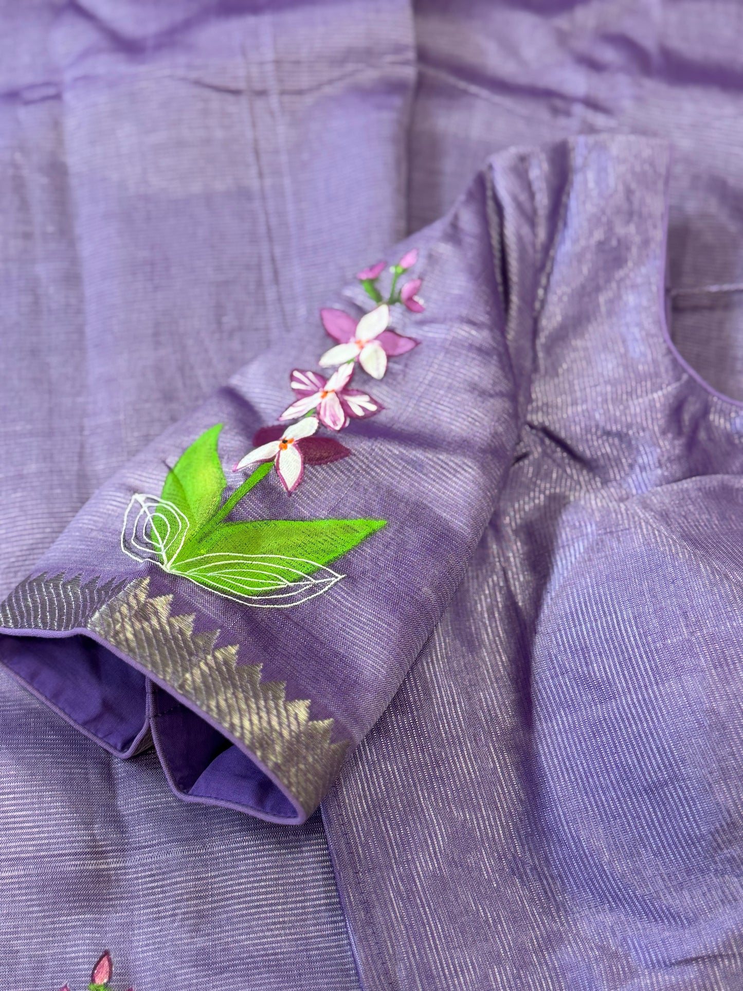 Hand Painted Mangalagiri Handloom Saree | Light Weight Saree