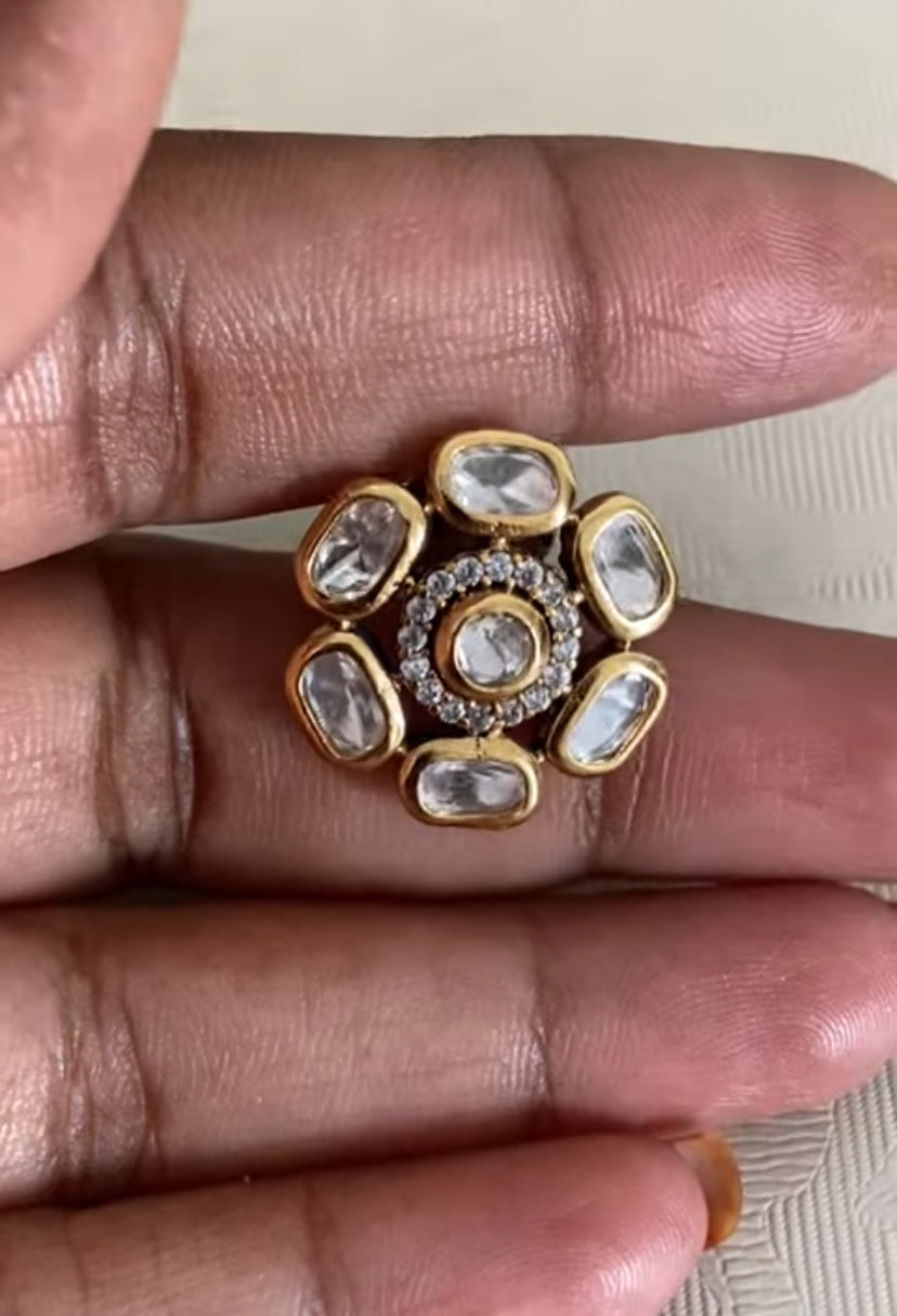 Moissanite Kundan Necklace With Studs | Indian Jewelry In USA