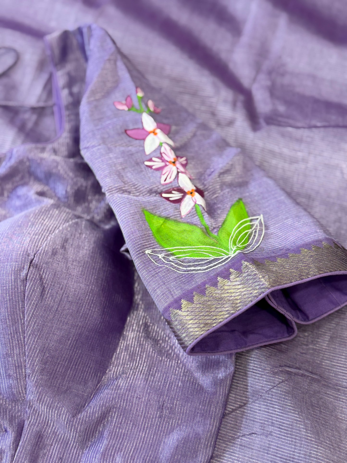 Hand Painted Mangalagiri Handloom Saree | Light Weight Saree