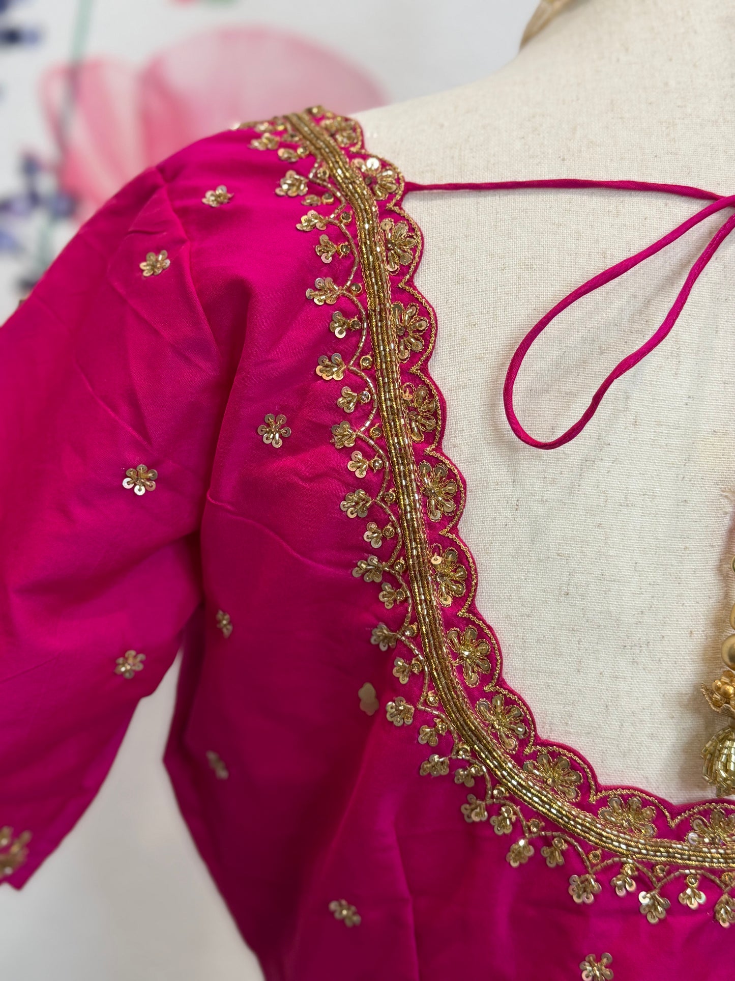 Scallop Hand Embroidery Blouse | Saree Blouses in USA