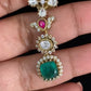 Moissanite Emerald  Ruby Necklace Set | Latest Jewelry In USA