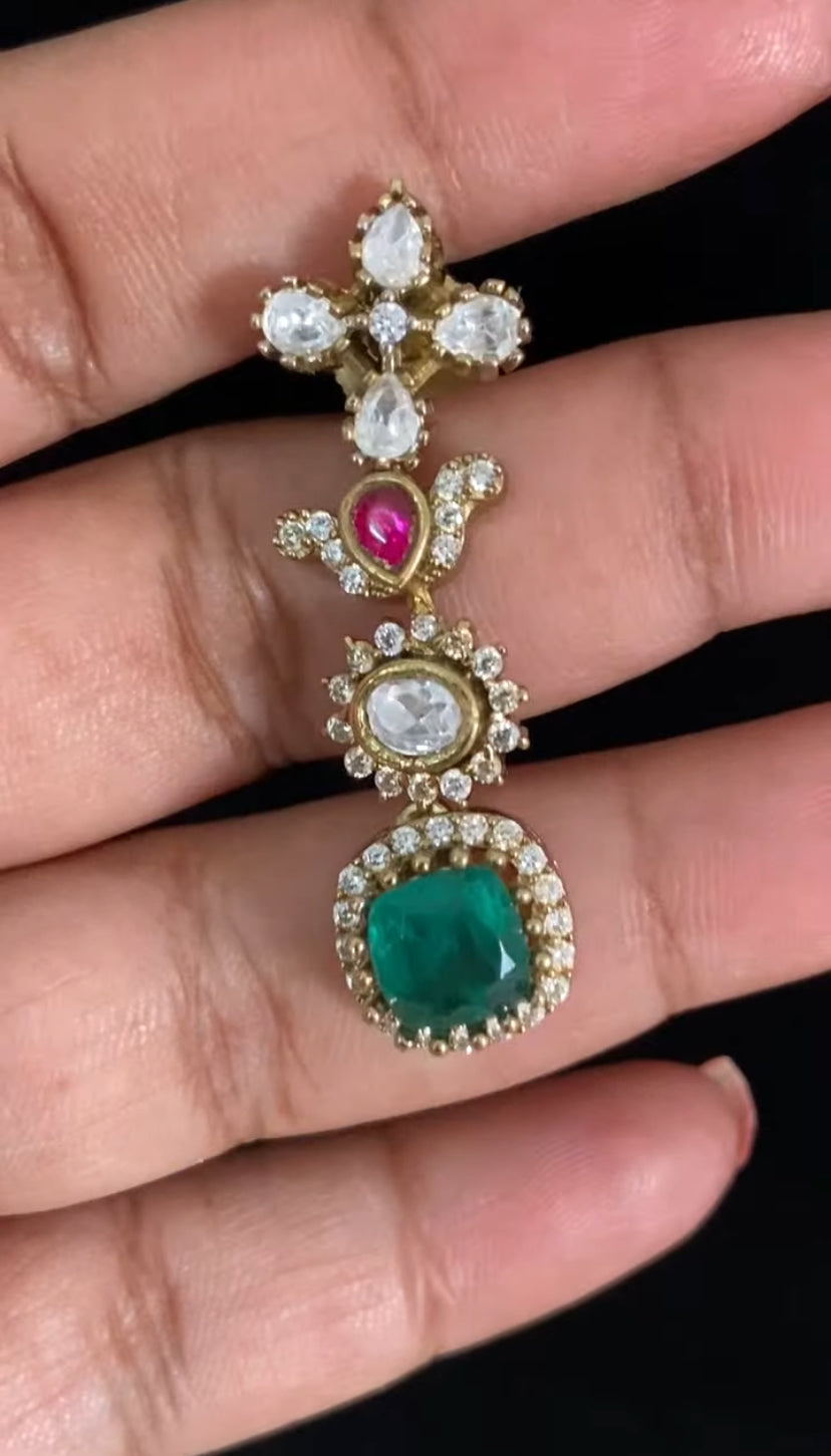 Moissanite Emerald  Ruby Necklace Set | Latest Jewelry In USA