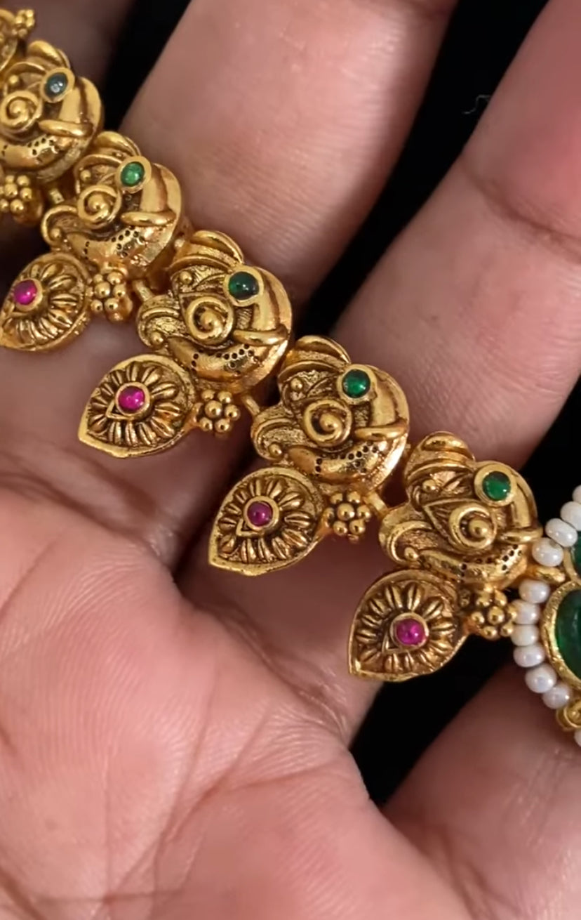 Jadau Antique Necklace With Studs | Indian Jewelry In USA