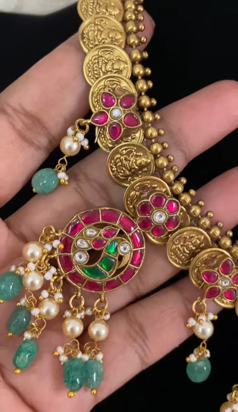 Kundan Pendants Kasula Necklace | Indian Traditional Jewlery In USA