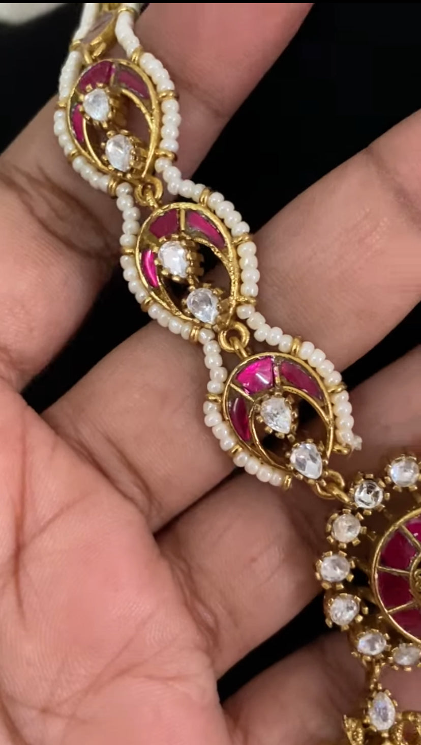 Moissanite & Jadau Fusion Necklace Set | Indian Jewelry In USA