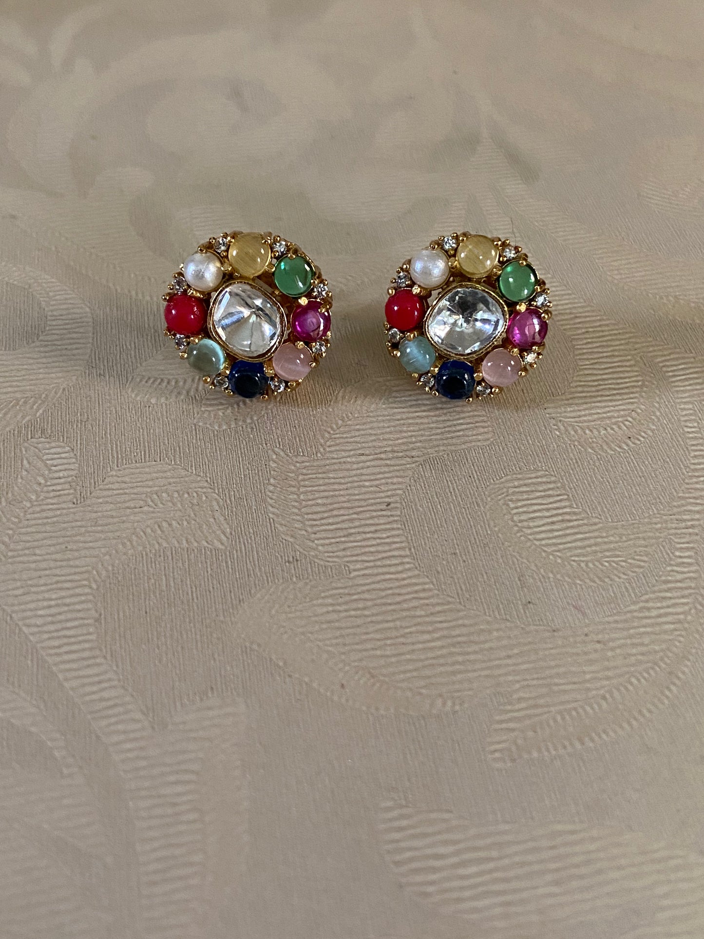Navaratan Studs | Indian Traditional Earrings