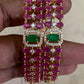 Ruby & Green Bangles | Indian Bangles