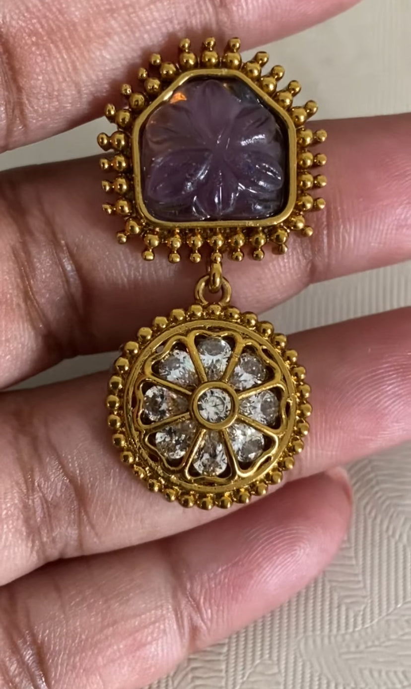Carved Stone Pendant Antique Kante Set | Traditional Jewelry In USA