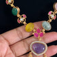 Kundan Fusion Natural Stones Necklace Set | Indian jewelry In USA
