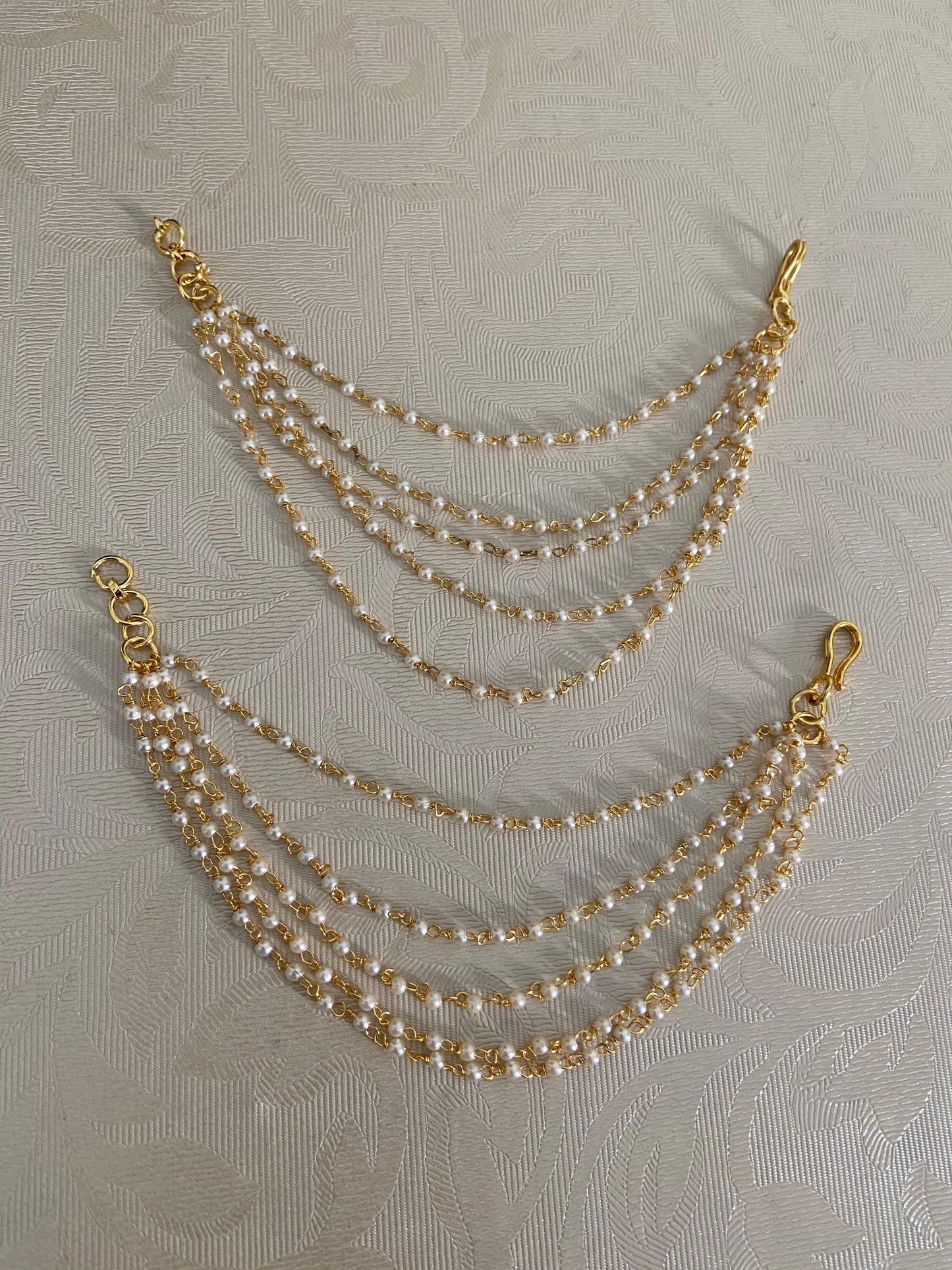 5Line Pearl Ear chains | Hair accessories | Champaswaralu