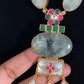 Kundan Fusion Natural Stones Necklace Set | Indian jewelry In USA