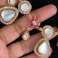 Kundan Fusion Natural Stones Necklace Set | Indian jewelry In USA