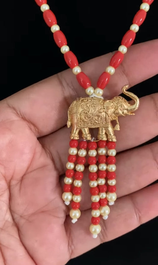 Elephant Pendant Coral Necklace | Latest Jewelry In USA