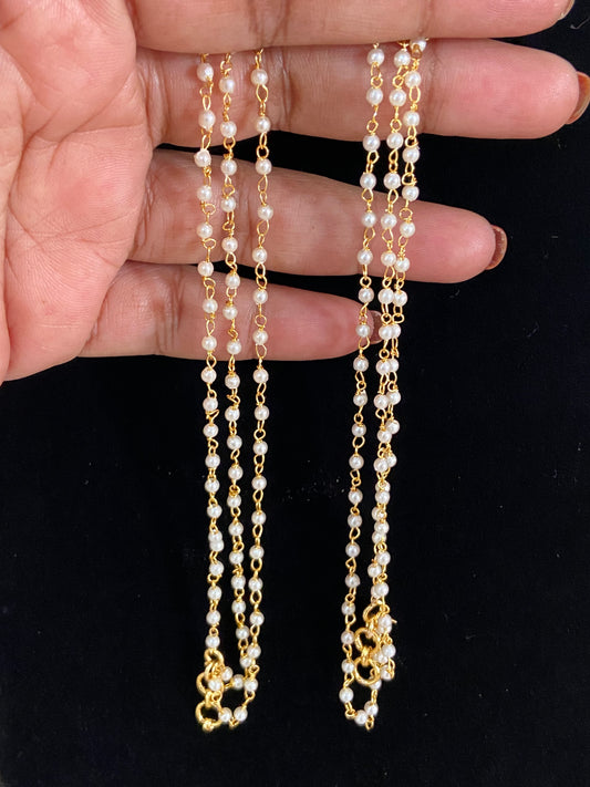 3Line Pearl Ear chains | Hair accessories | Champaswaralu