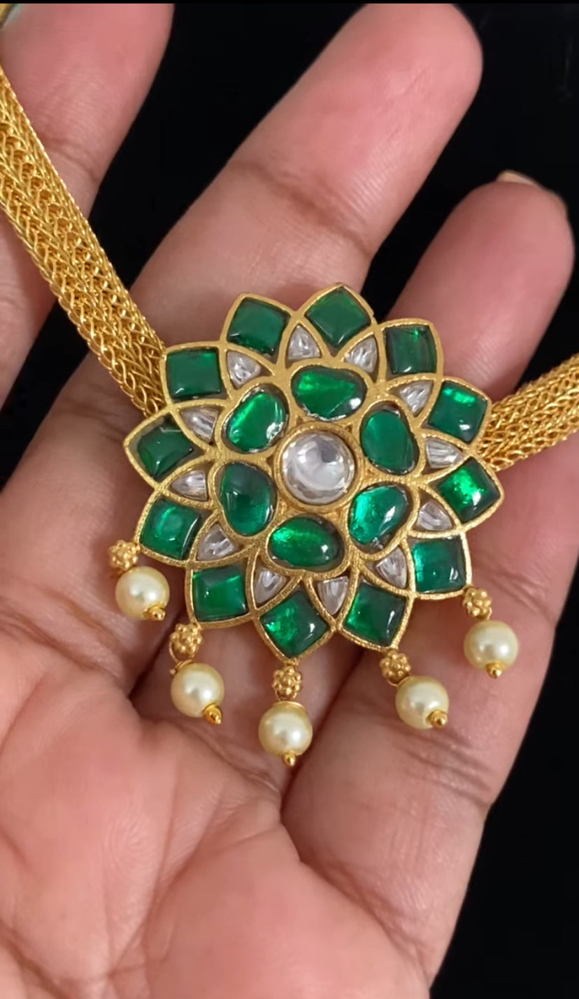 Jadau Kundan Pendant Nanu Patti Necklace | Indian Jewelry In USA