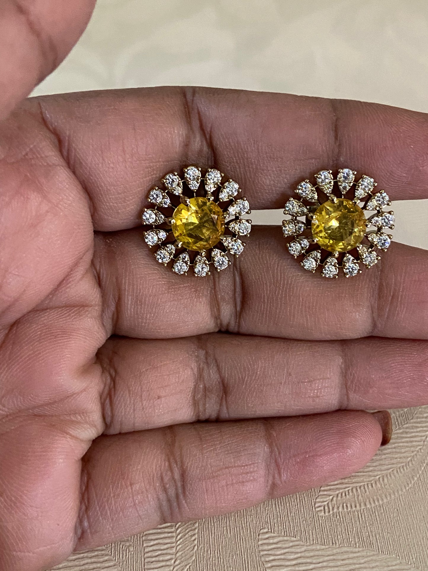 CZ  Mehandi Plating Studs | Simple Indian Top