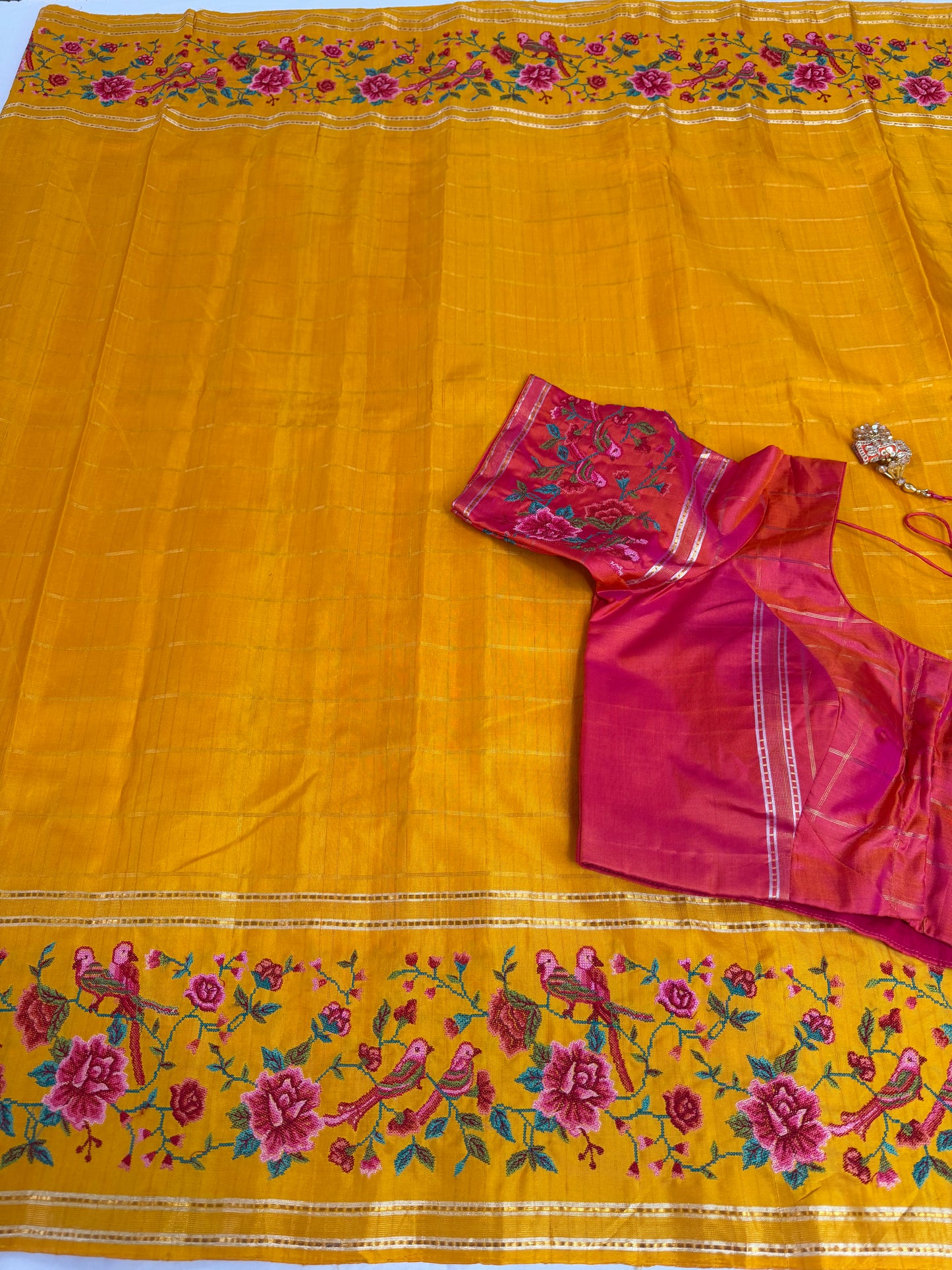 Petit Point Embroidery Silk Saree | Indian Traditional Sarees In USA | Latest Saree | light weight saree