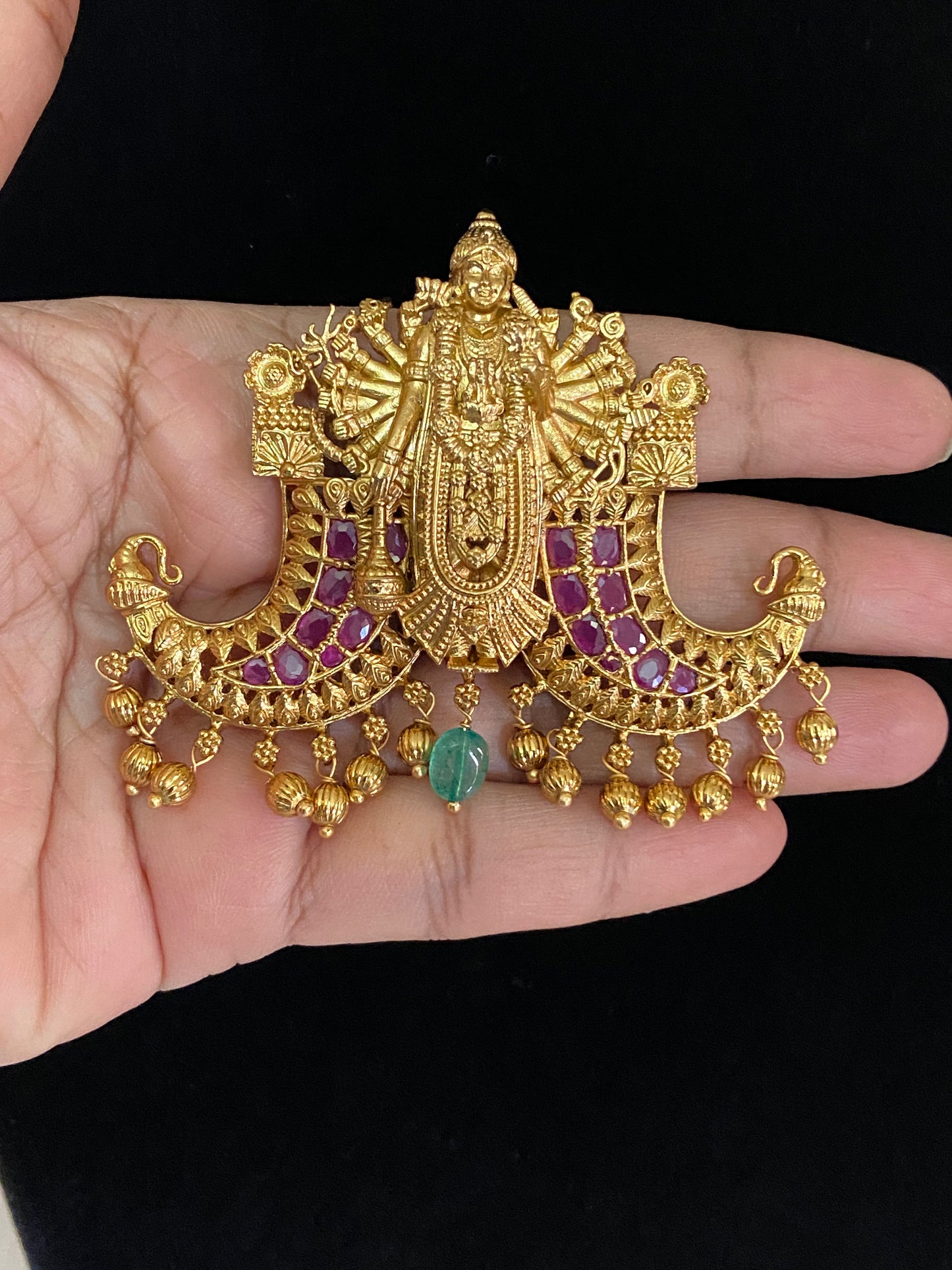 Antique VishvaRupam Pendant | Traditional Temple Jewelry in USA