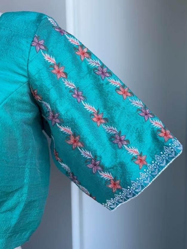 Rawsilk Embroidery Blouse | Party Wear Blouse | Indian Bridal Blouse