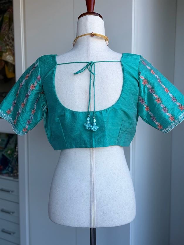 Rawsilk Embroidery Blouse | Party Wear Blouse | Indian Bridal Blouse