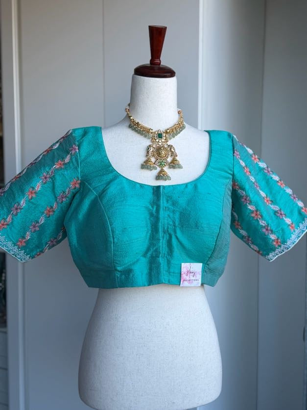 Rawsilk Embroidery Blouse | Party Wear Blouse | Indian Bridal Blouse