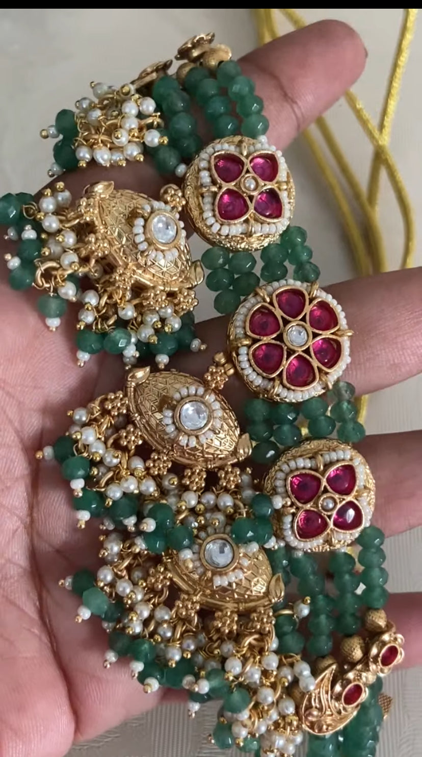 Kundan & Beads Choker Set | Indian Jewelry In USA