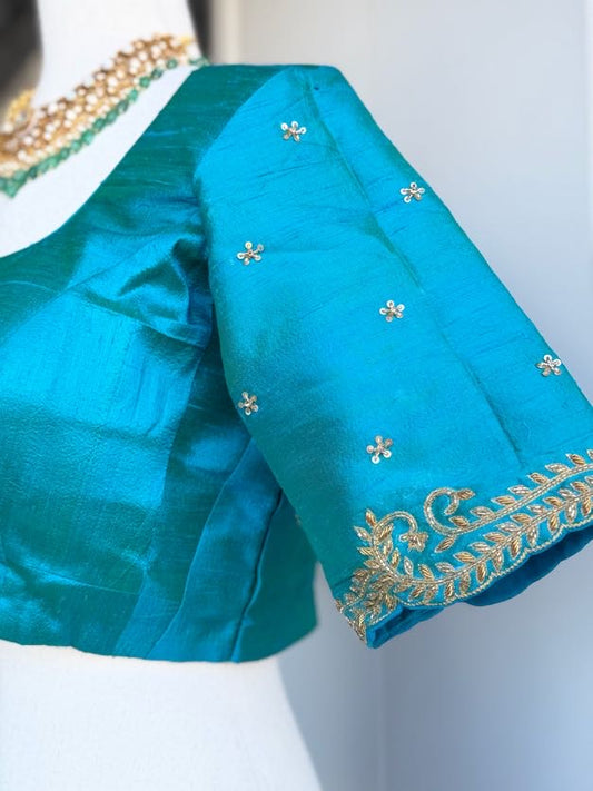 Rawsilk Embroidery Blouse | Party Wear Blouse | Readymade Blouses in USA