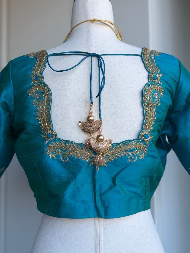 Rawsilk Embroidery Blouse | Party Wear Blouse | Readymade Blouses in USA