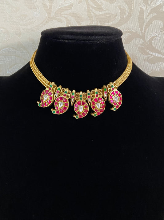 Jadau Kundan Mango Pendants Nanu Patti Choker | Traditional Indian Jewelry