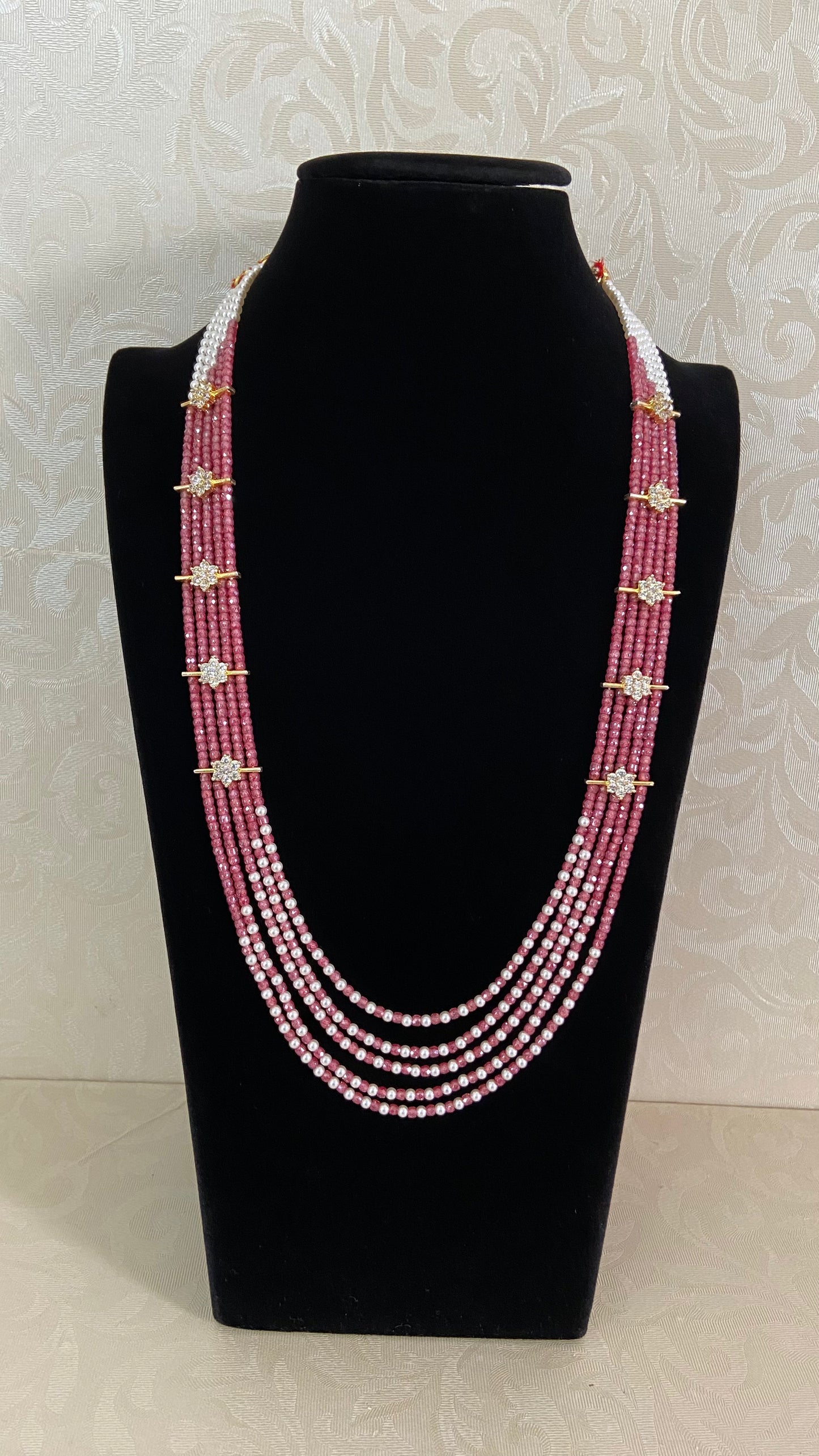 Premium Beads CZ Side Pendants Mala | Indian Jewelry In USA