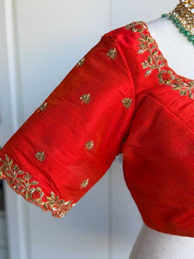 Rawsilk Embroidery Blouse | Party Wear Blouse | Saree Blouses in USA