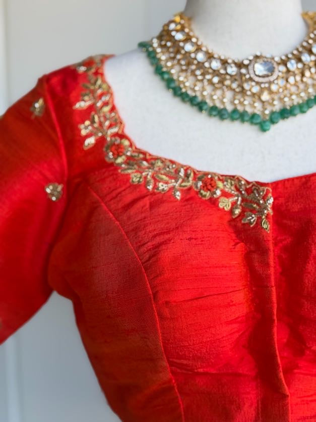 Rawsilk Embroidery Blouse | Party Wear Blouse | Saree Blouses in USA