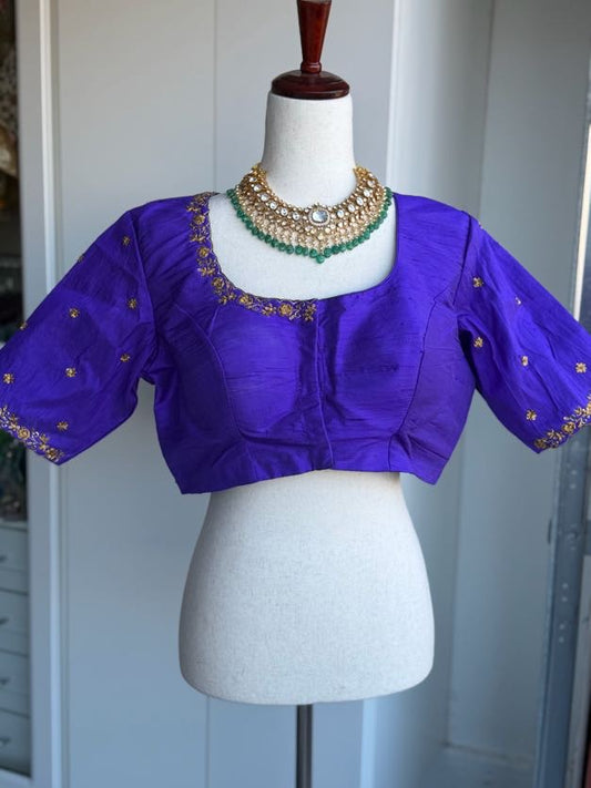 Rawsilk Embroidery Blouse | Party Wear Blouse | Readymade Blouses in USA