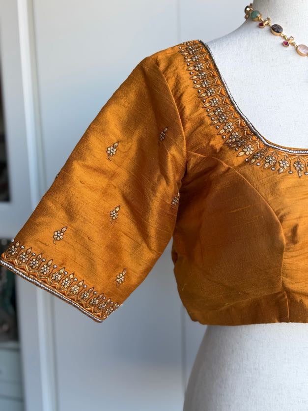 Rawsilk Embroidery Blouse | Party Wear Blouse | Readymade Blouses in USA