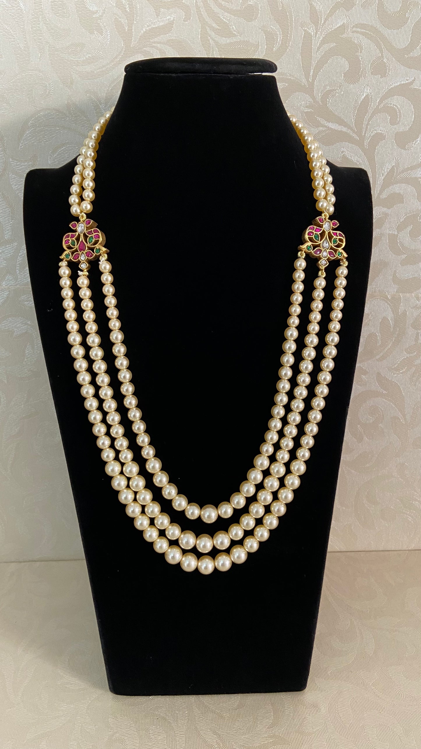 Jadau Kundan Side Pendants Pearl Necklace | Groom Necklace | Indian Jewelry in USA