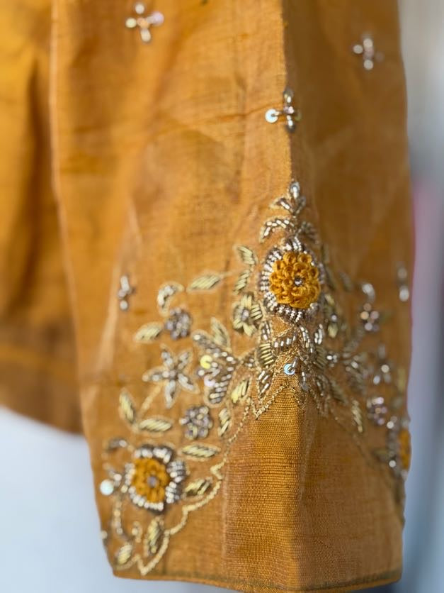 Rawsilk Tissue Embroidery Blouse | Saree Blouses in USA