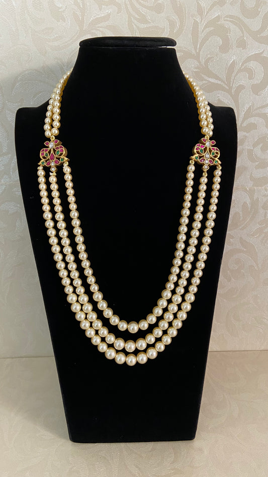 Jadau Kundan Side Pendants Pearl Necklace | Groom Necklace | Indian Jewelry in USA