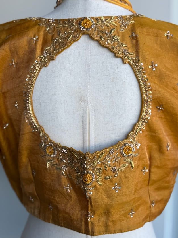 Rawsilk Tissue Embroidery Blouse | Saree Blouses in USA