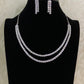 Rhodium AD Double Layer Necklace | AD Indian Necklace