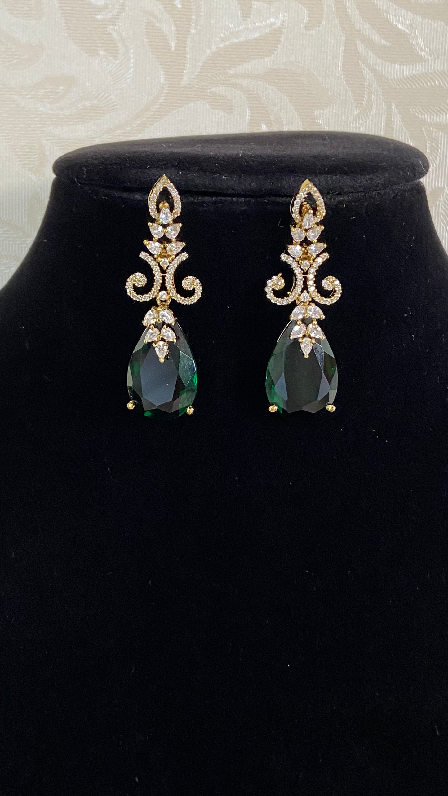 CZ Mehndi Plating Earrings | Indian Jewelry In USA