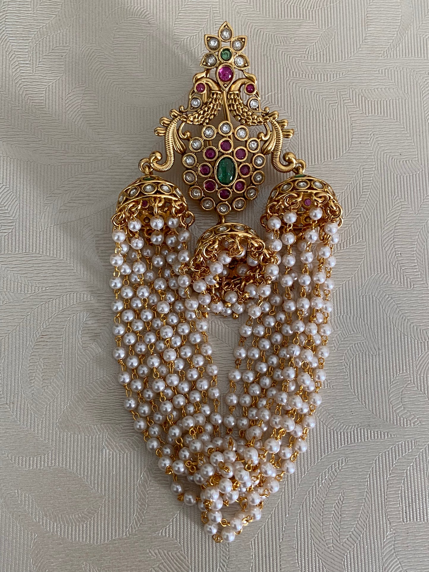 Peacock Pearl Hanging Hair Accessories | Pearl Hair Choti   | Traditional Indian Jewelry