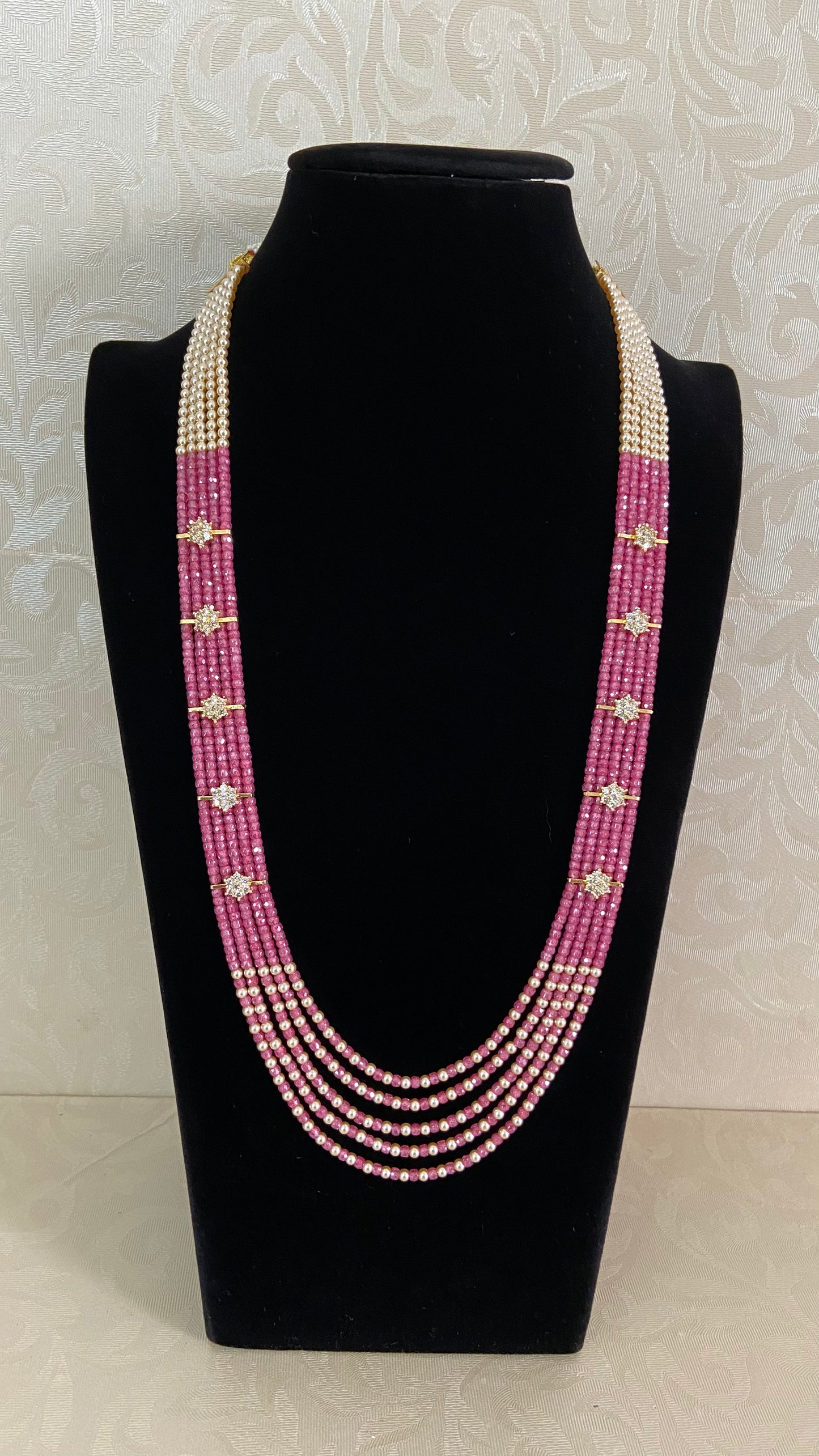 Premium Beads CZ Side Pendants Mala | Indian Jewelry In USA