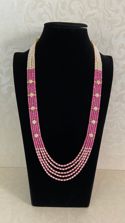 Premium Beads CZ Side Pendants Mala | Indian Jewelry In USA