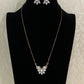 AD Rhodium & Gold Pendant Black Beads |  Traditional Mangalasutra