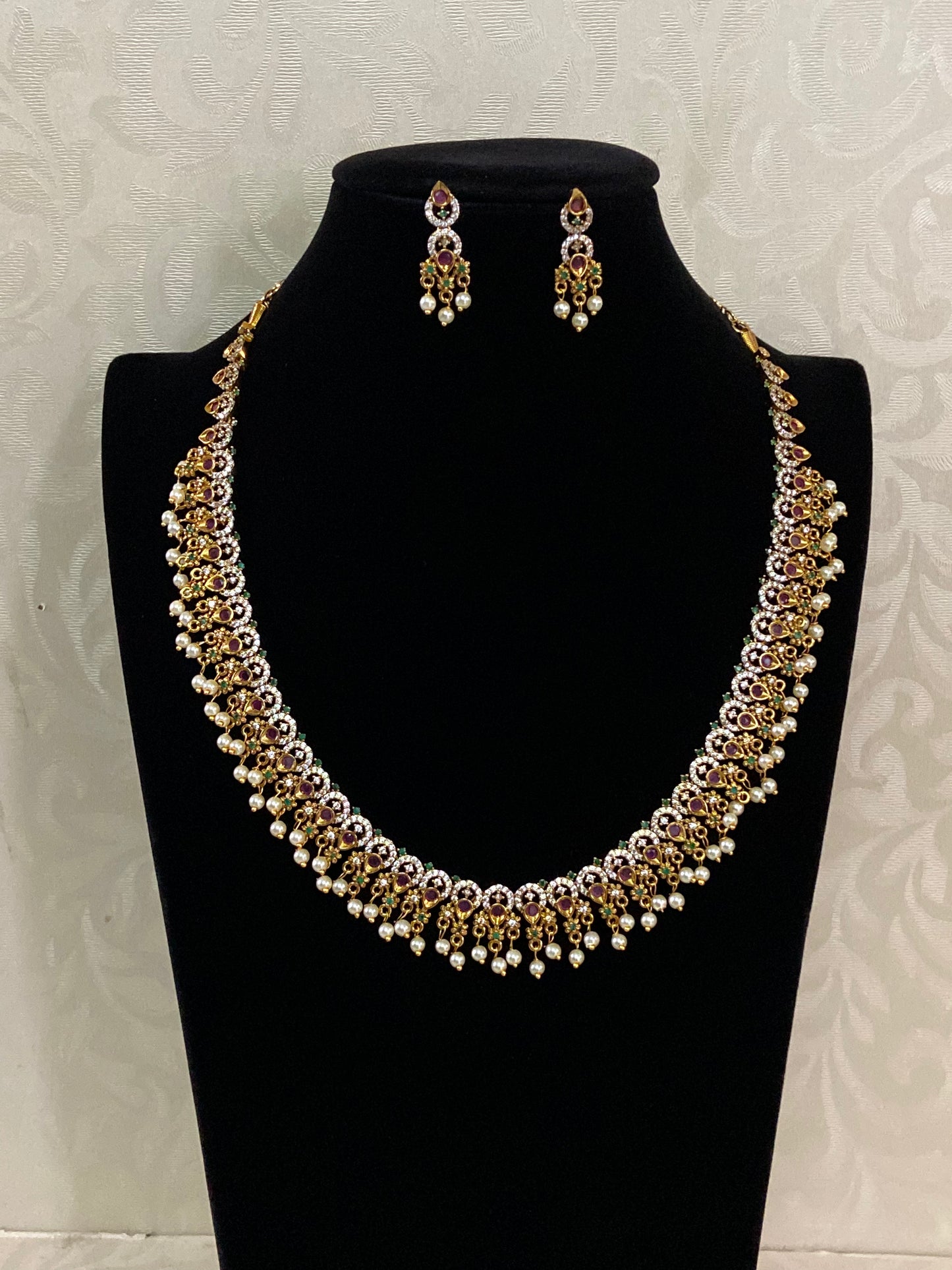 CZ Antique Necklace | Indian Haram In USA